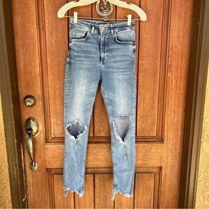 & Denim Distressed Skinny Jeans